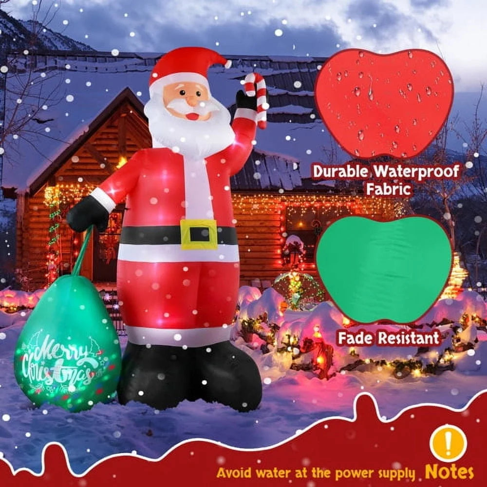 Christmas Inflatable Santa 14 Ft Tall Built-In LED Lights