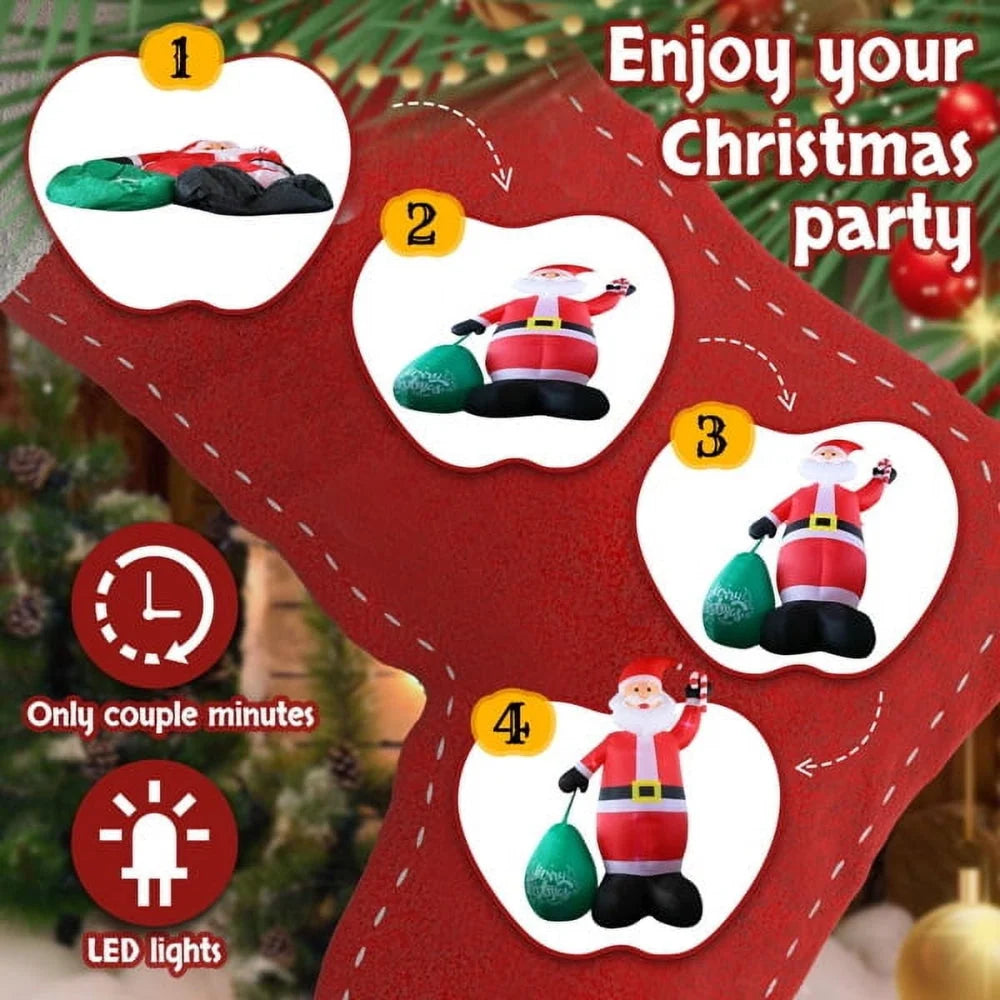 Christmas Inflatable Santa 14 Ft Tall Built-In LED Lights