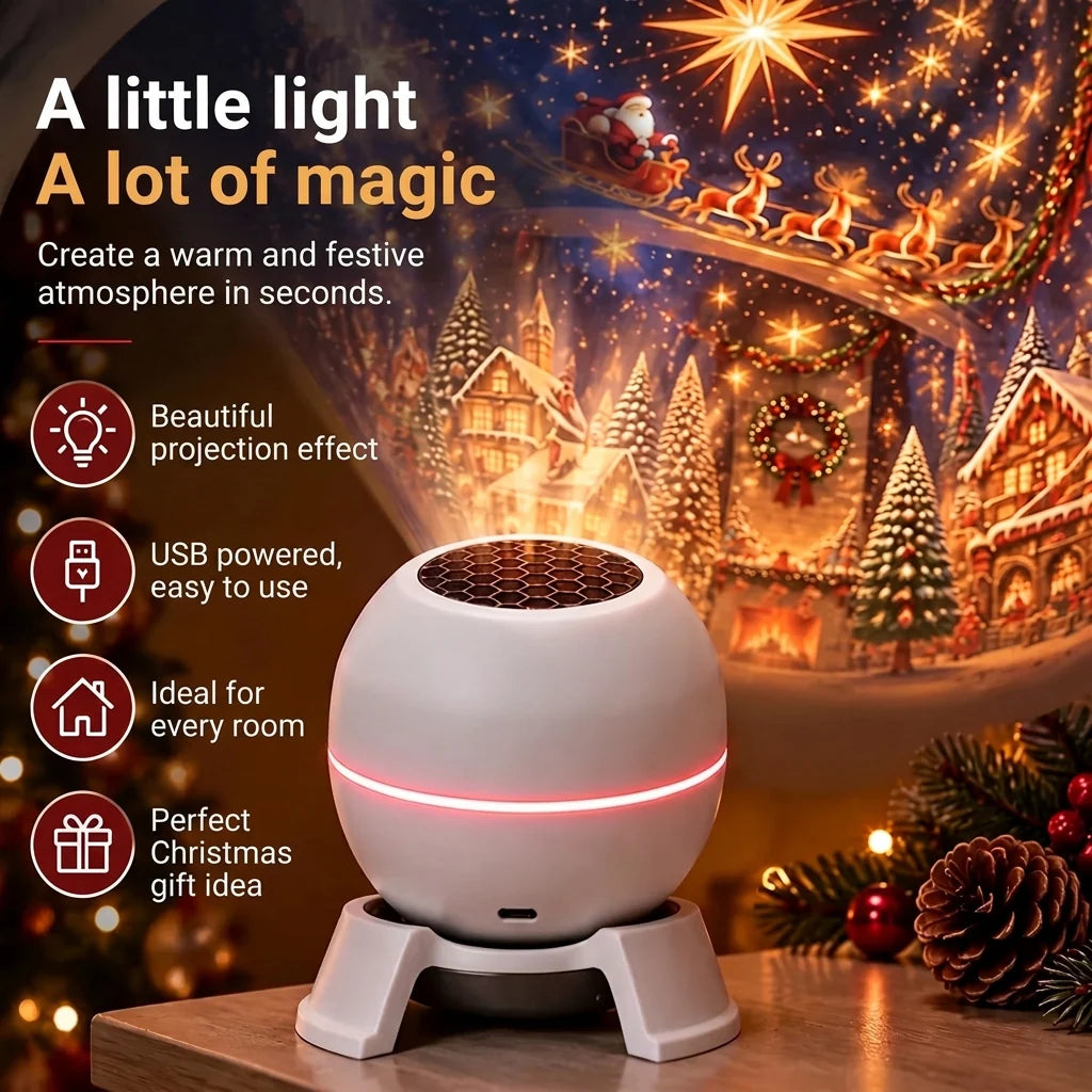 Christmas Light Projector Animated USB-Powered Indoor Decor