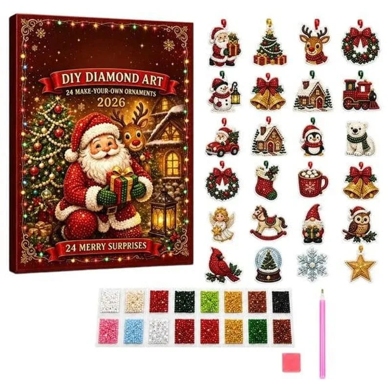 Christmas Ornament Craft Kit Diamond Art Set of 24