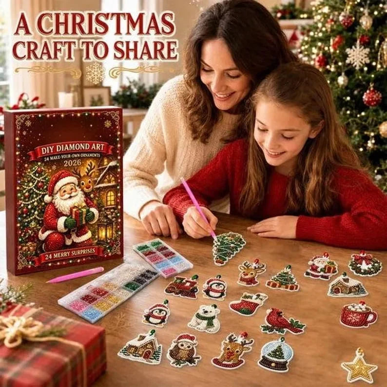 Christmas Ornament Craft Kit Diamond Art Set of 24