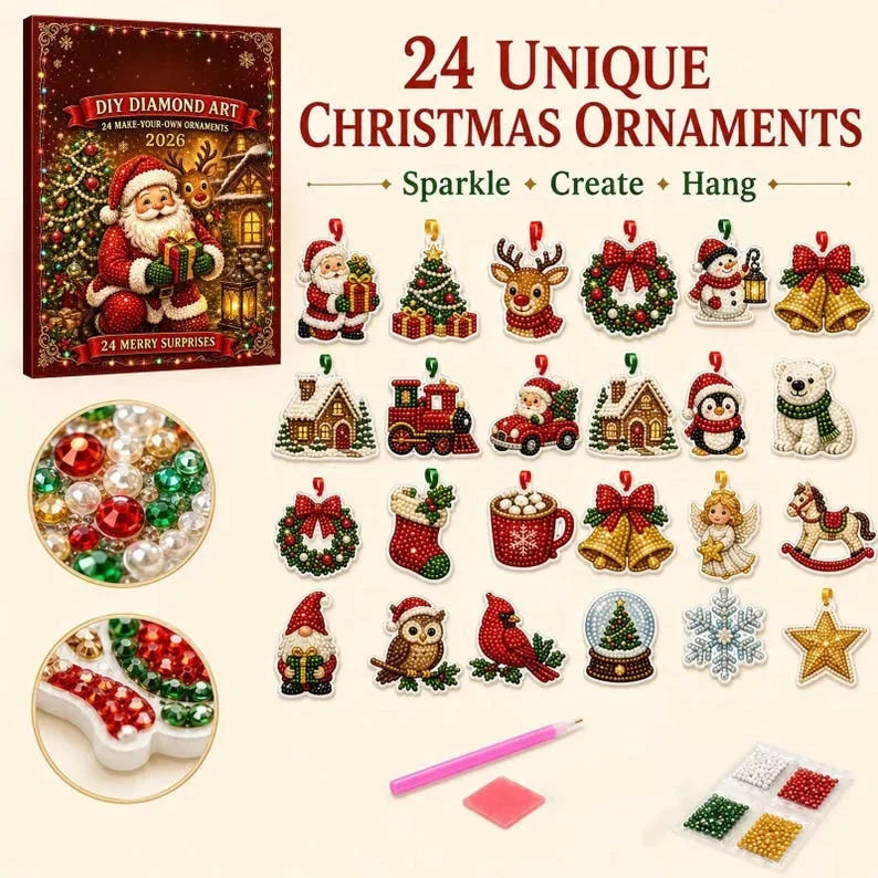 Christmas Ornament Craft Kit Diamond Art Set of 24