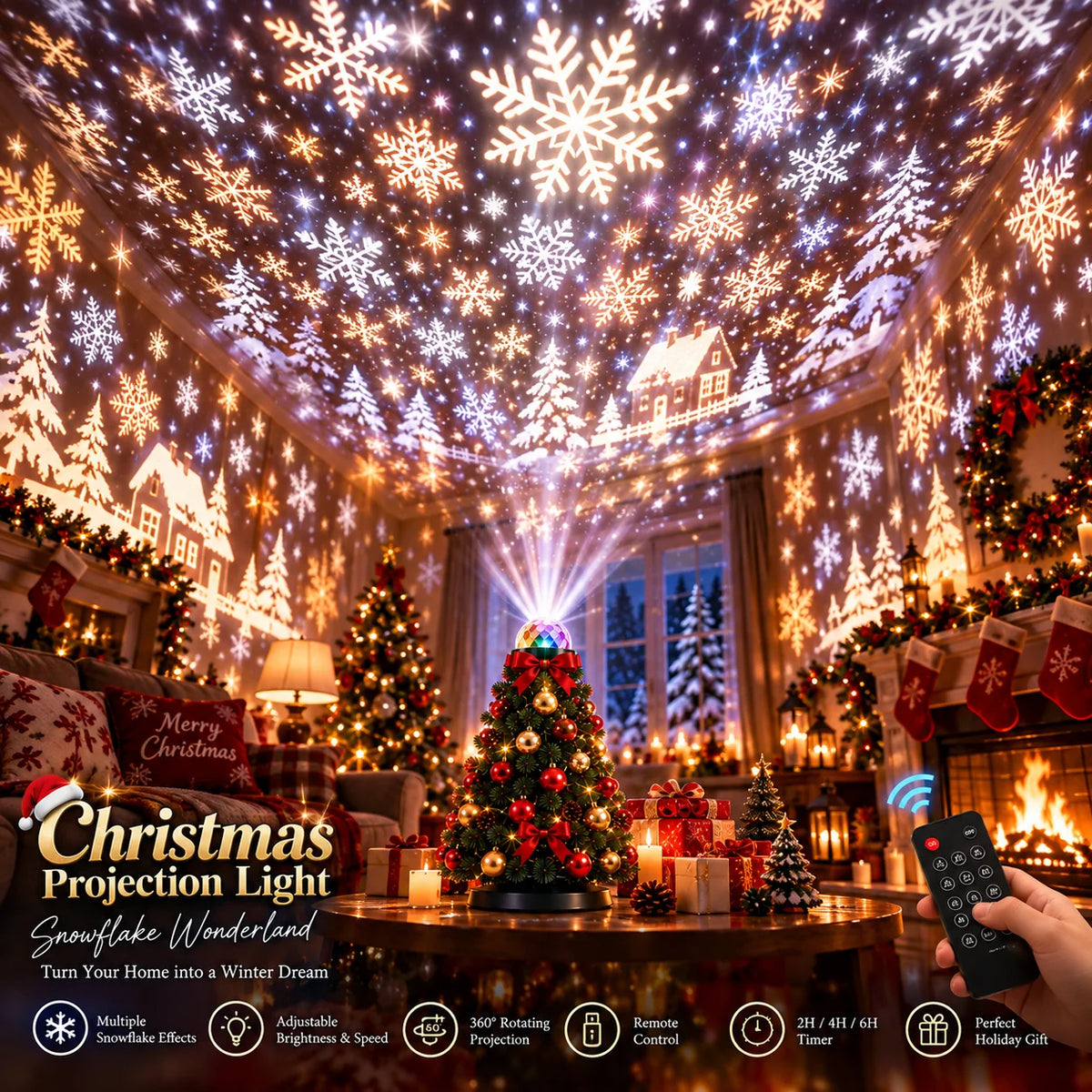 Christmas Projector 15+ Patterns Remote Control