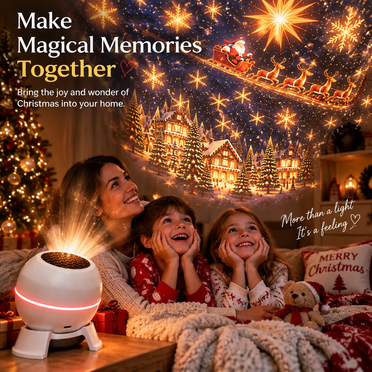 Christmas Projector Moving Designs USB Powered Indoor Decor