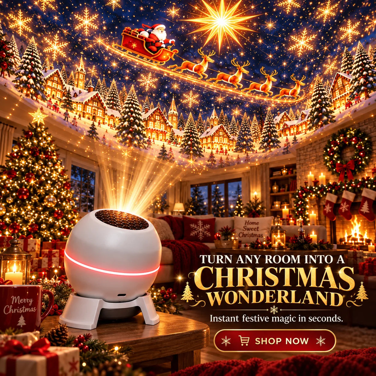 Christmas Projector Moving Designs USB Powered Indoor Decor