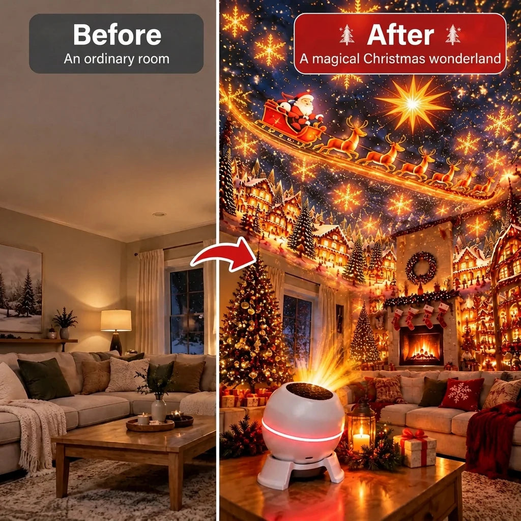 Christmas Projector Moving Patterns USB Powered Compact Indoor