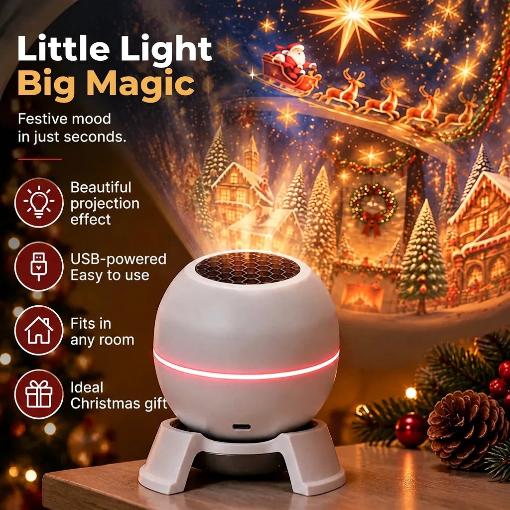 Christmas Projector Moving Patterns USB Powered Compact Indoor
