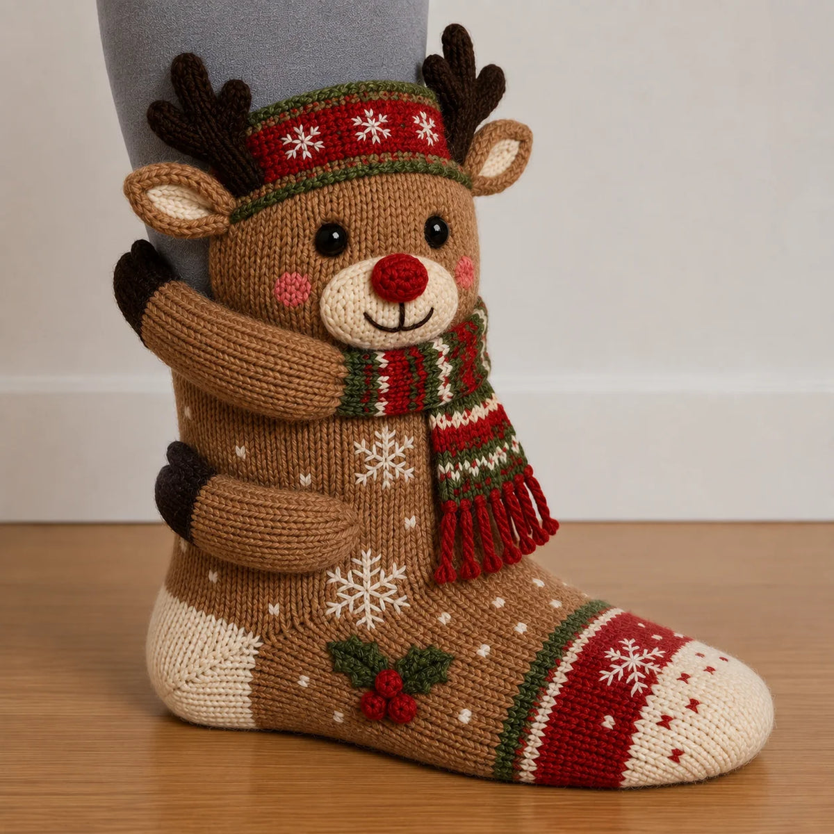 Christmas Socks Knitted 3D Ankle-Hugging Design