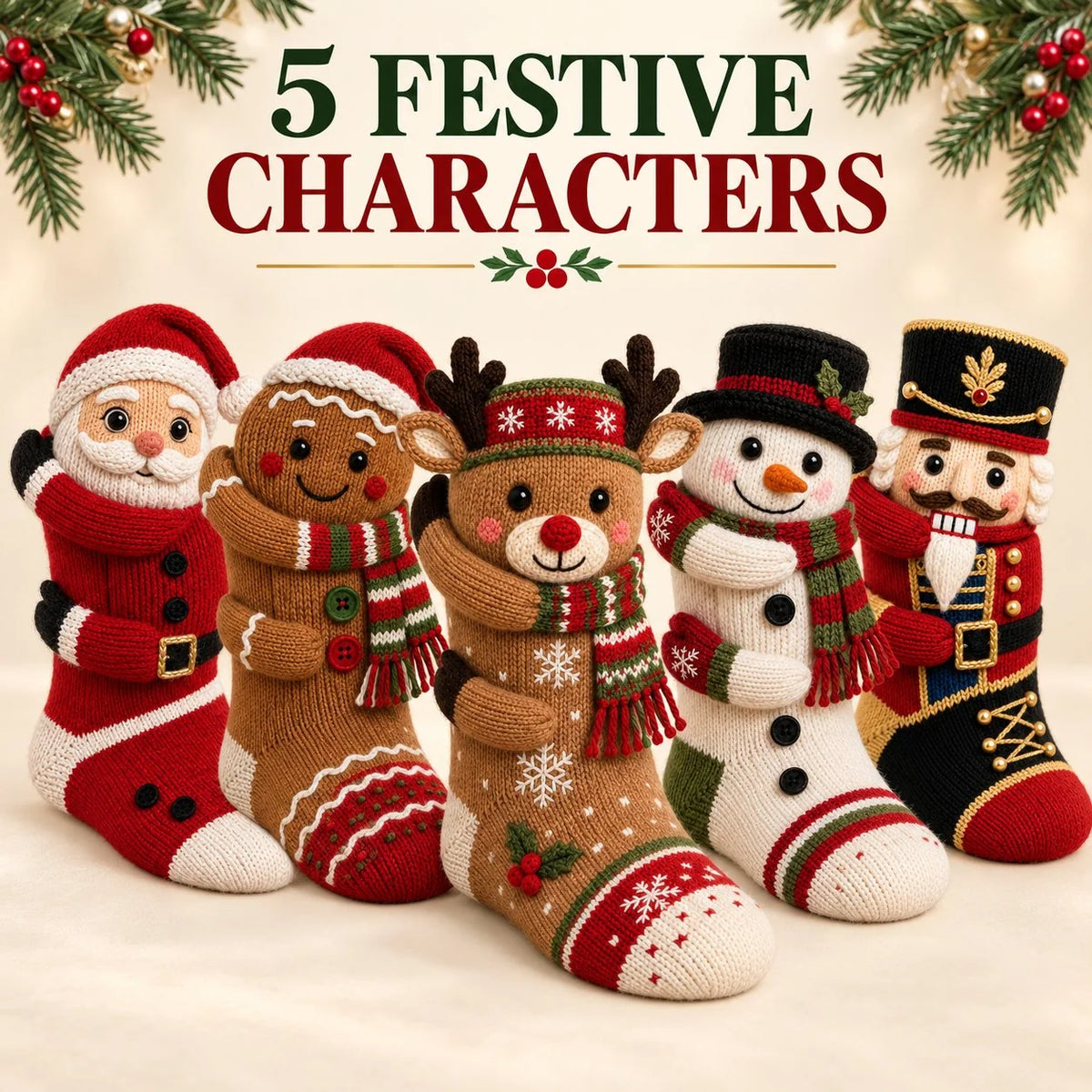 Christmas Socks Knitted 3D Ankle-Hugging Design