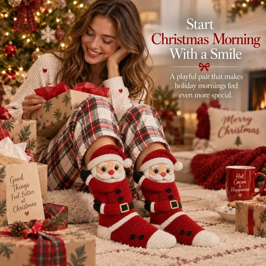 Christmas Socks Knitted 3D Ankle-Hugging Design