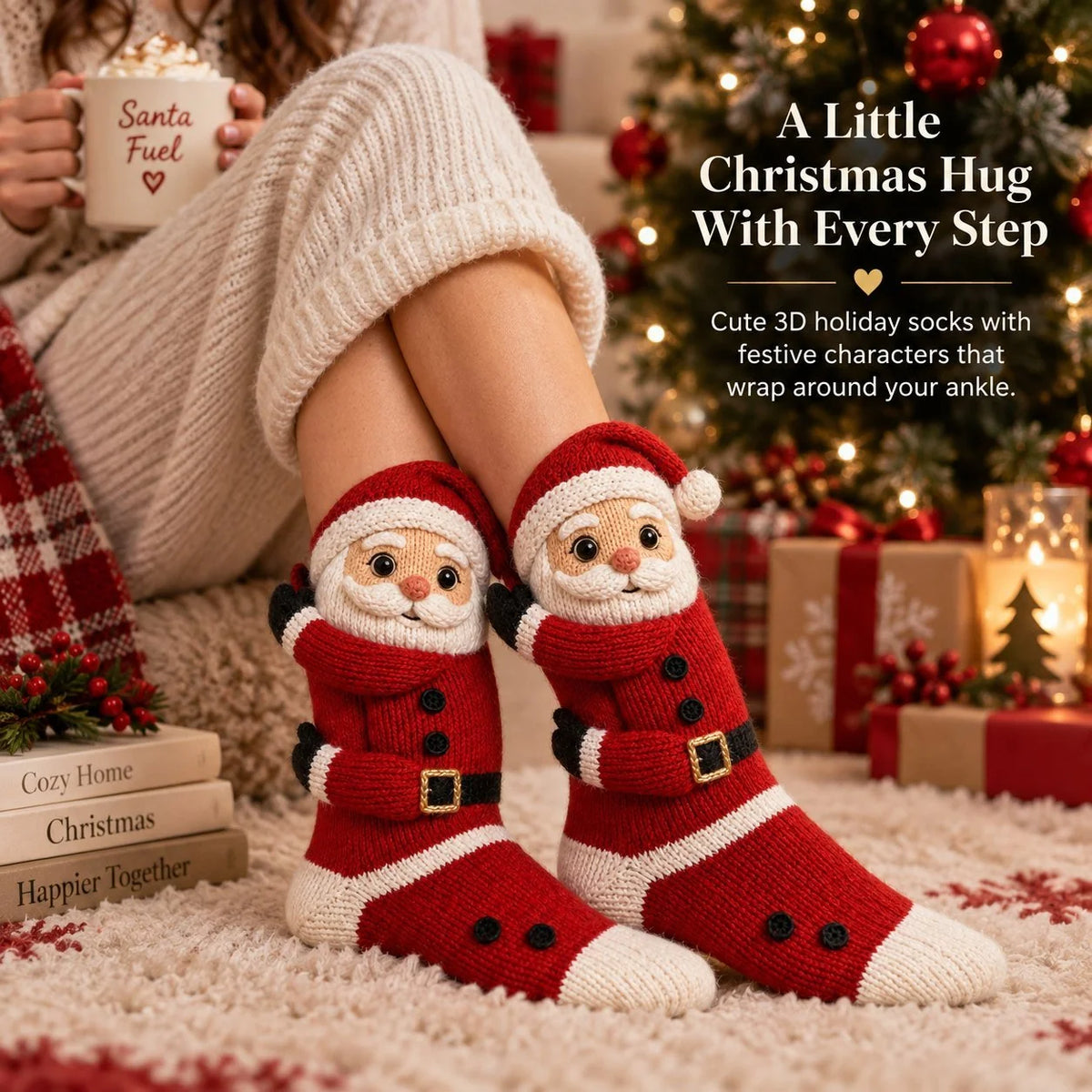 Christmas Socks Knitted 3D Ankle-Hugging Design