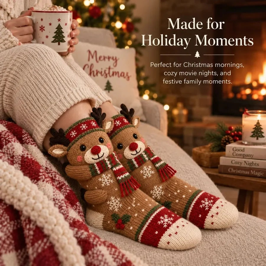 Christmas Socks Knitted 3D Ankle-Hugging Design