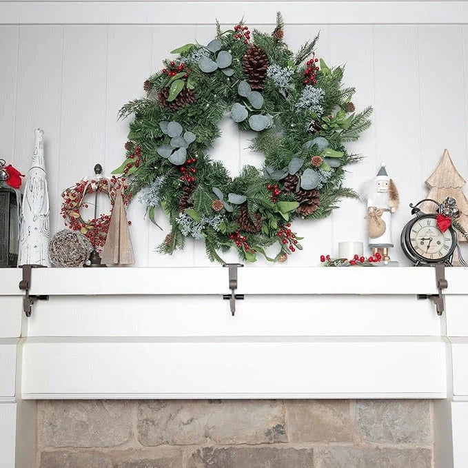 Christmas Stocking Holder Adjustable Dual Hook Rubber-Padded Grip