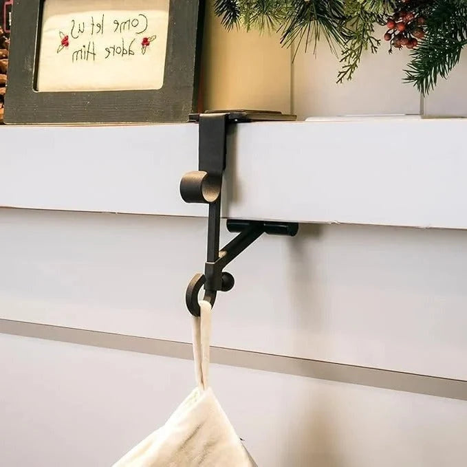 Christmas Stocking Holder Adjustable Dual Hook Rubber-Padded Grip