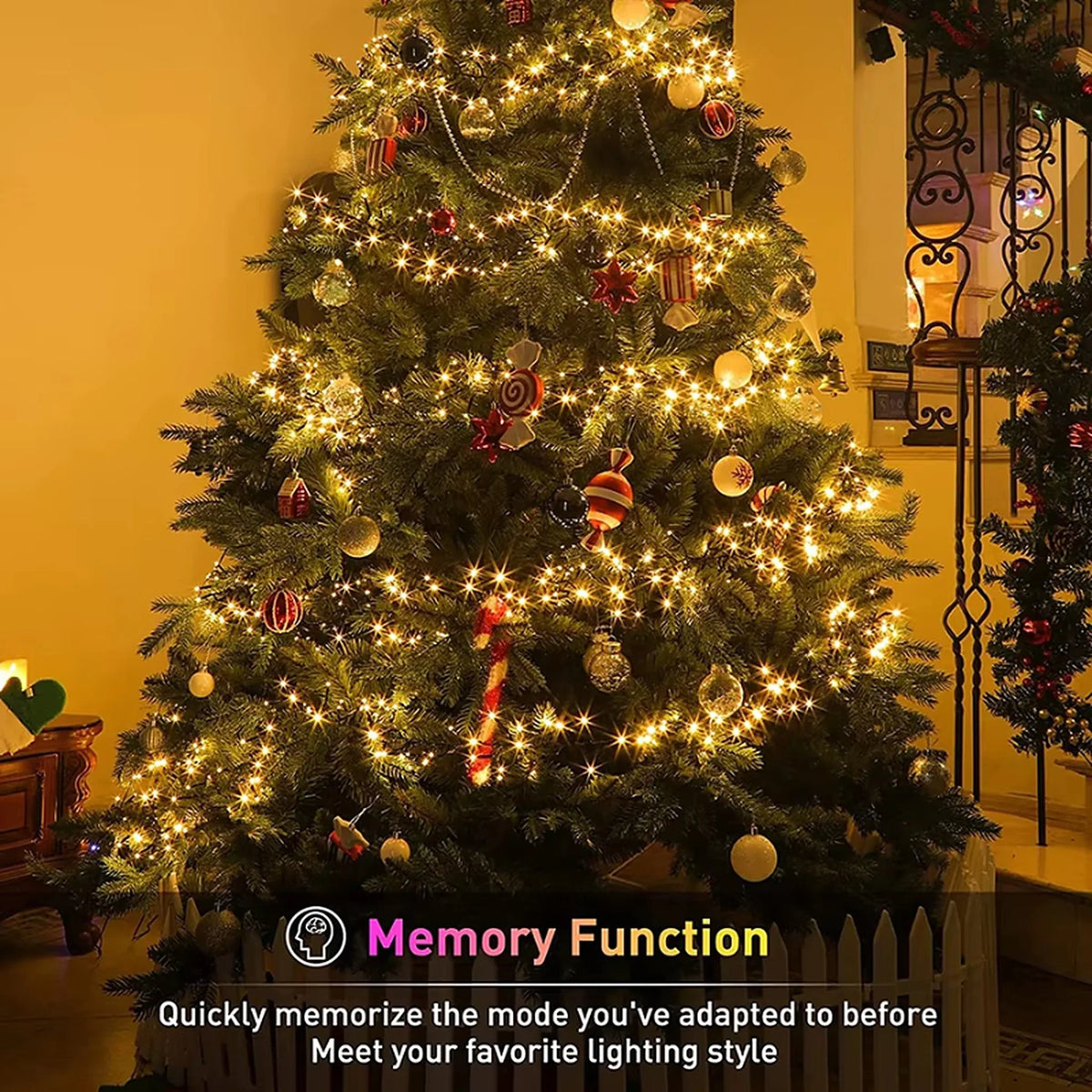 Christmas String Lights Dense LED Remote Control & Dimmable