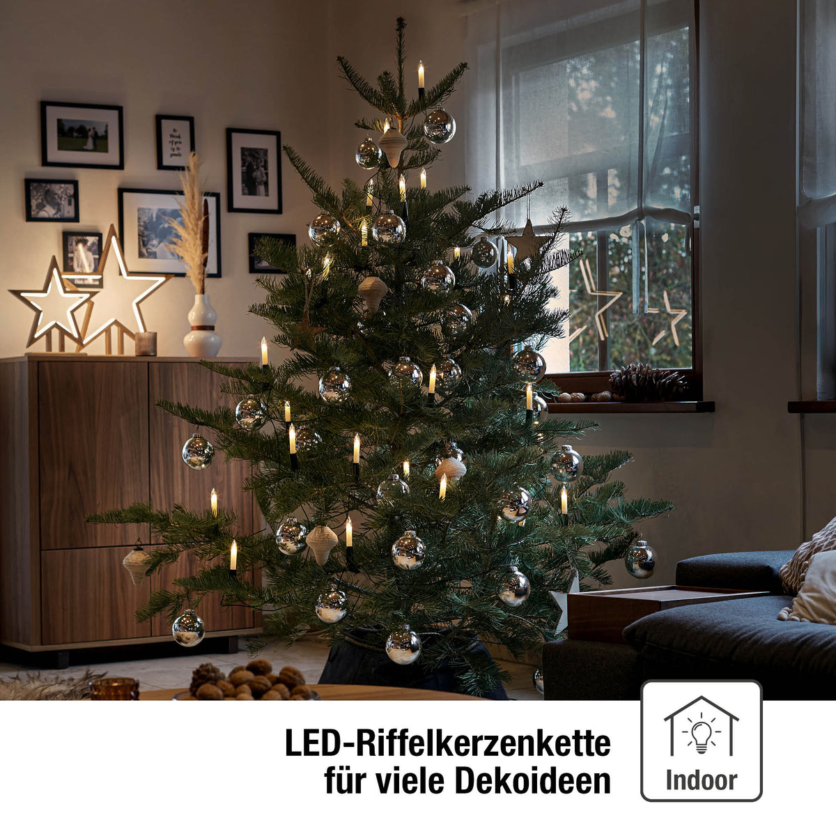 Christmas Tree Candle Lights Clip-On Warm White 45 LEDs