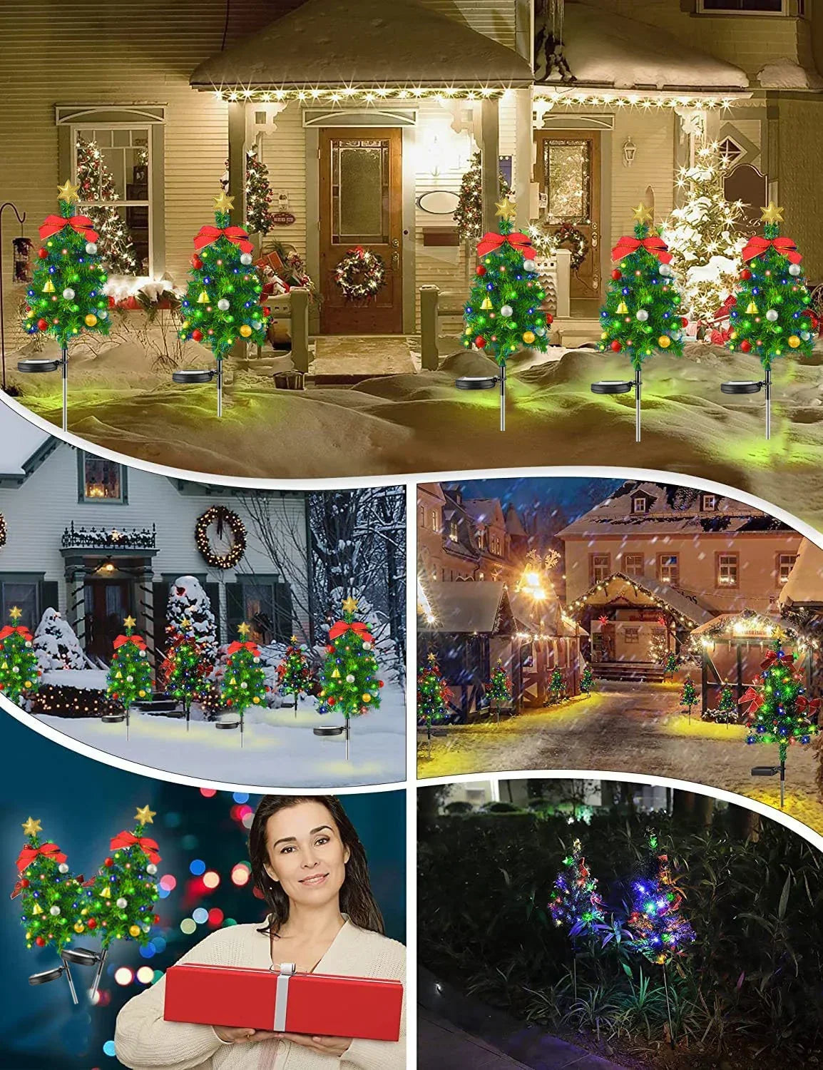 Christmas Tree Light Solar Powered Waterproof Two Modes