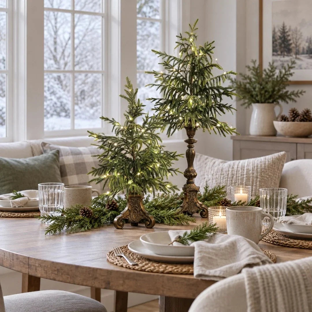 Christmas Tree Norfolk Pine Battery-Powered Warm White LED Lights