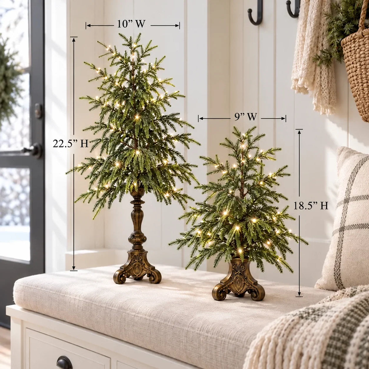 Christmas Tree Norfolk Pine Battery-Powered Warm White LED Lights
