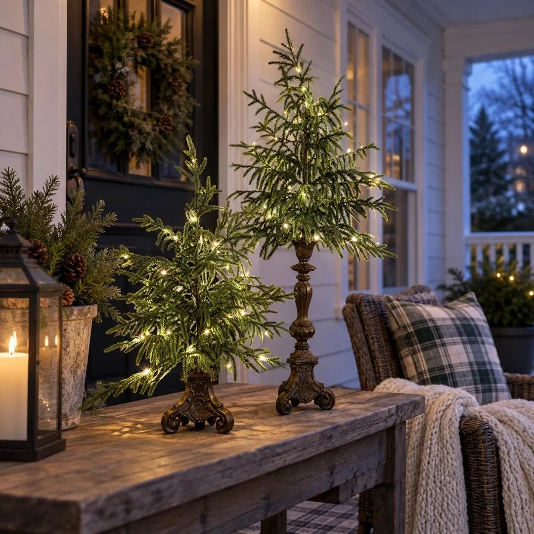 Christmas Tree Norfolk Pine Battery-Powered Warm White LED Lights