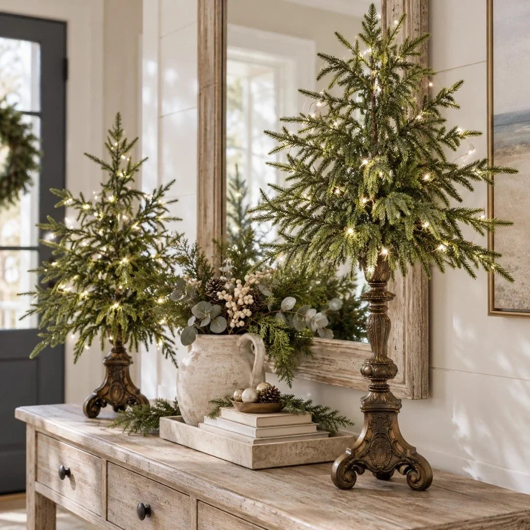 Christmas Tree Norfolk Pine Battery-Powered Warm White LED Lights