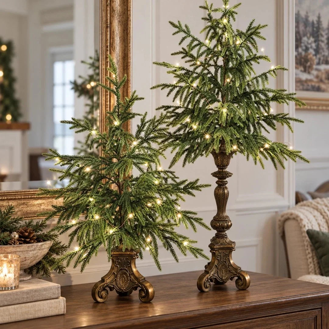 Christmas Tree Norfolk Pine Battery-Powered Warm White LED Lights