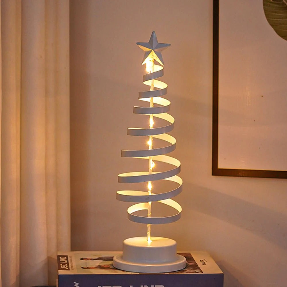Christmas Tree Spiral Design Warm White LEDs 13 Inch Mini