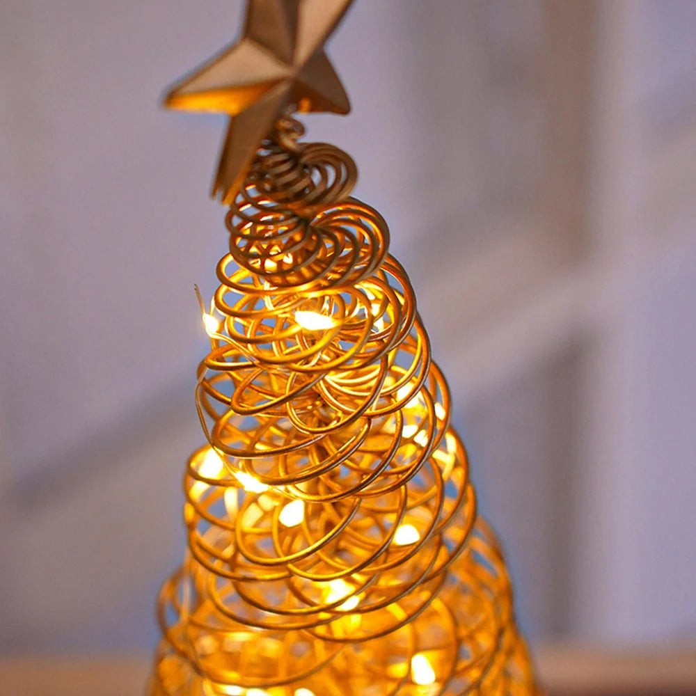 Christmas Tree Spiral Design Warm White LEDs 13 Inch Mini