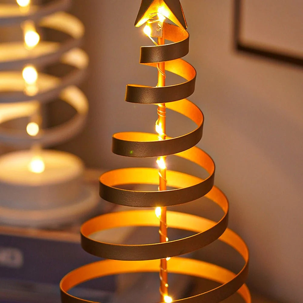 Christmas Tree Spiral Design Warm White LEDs 13 Inch Mini