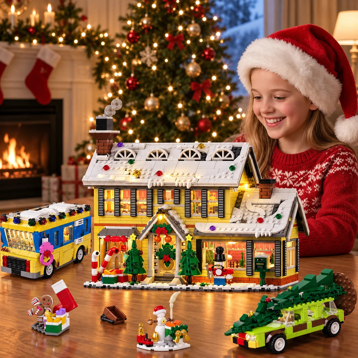 Christmas Village Building Kit 1993 Pieces Integrated LED