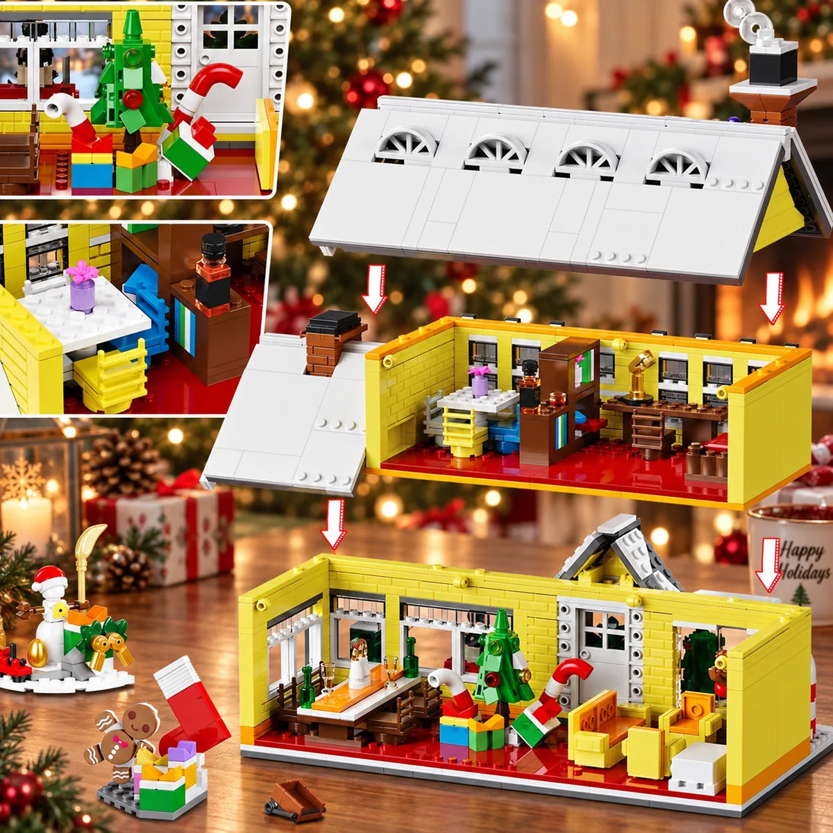 Christmas Village Building Kit 1993 Pieces Integrated LED