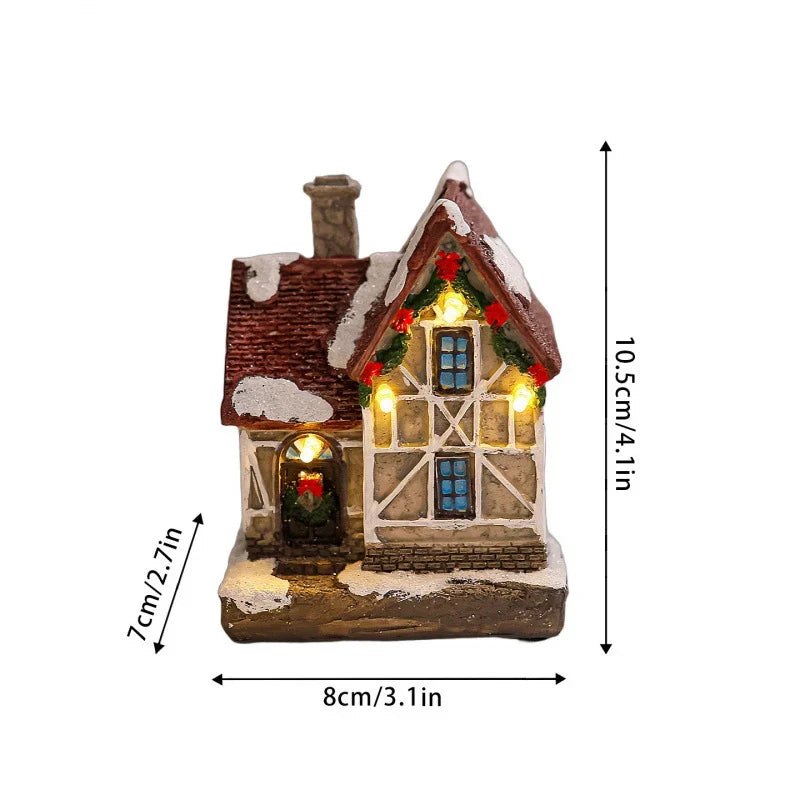Christmas Village Decoration Built-In Warm Lights Tabletop Display
