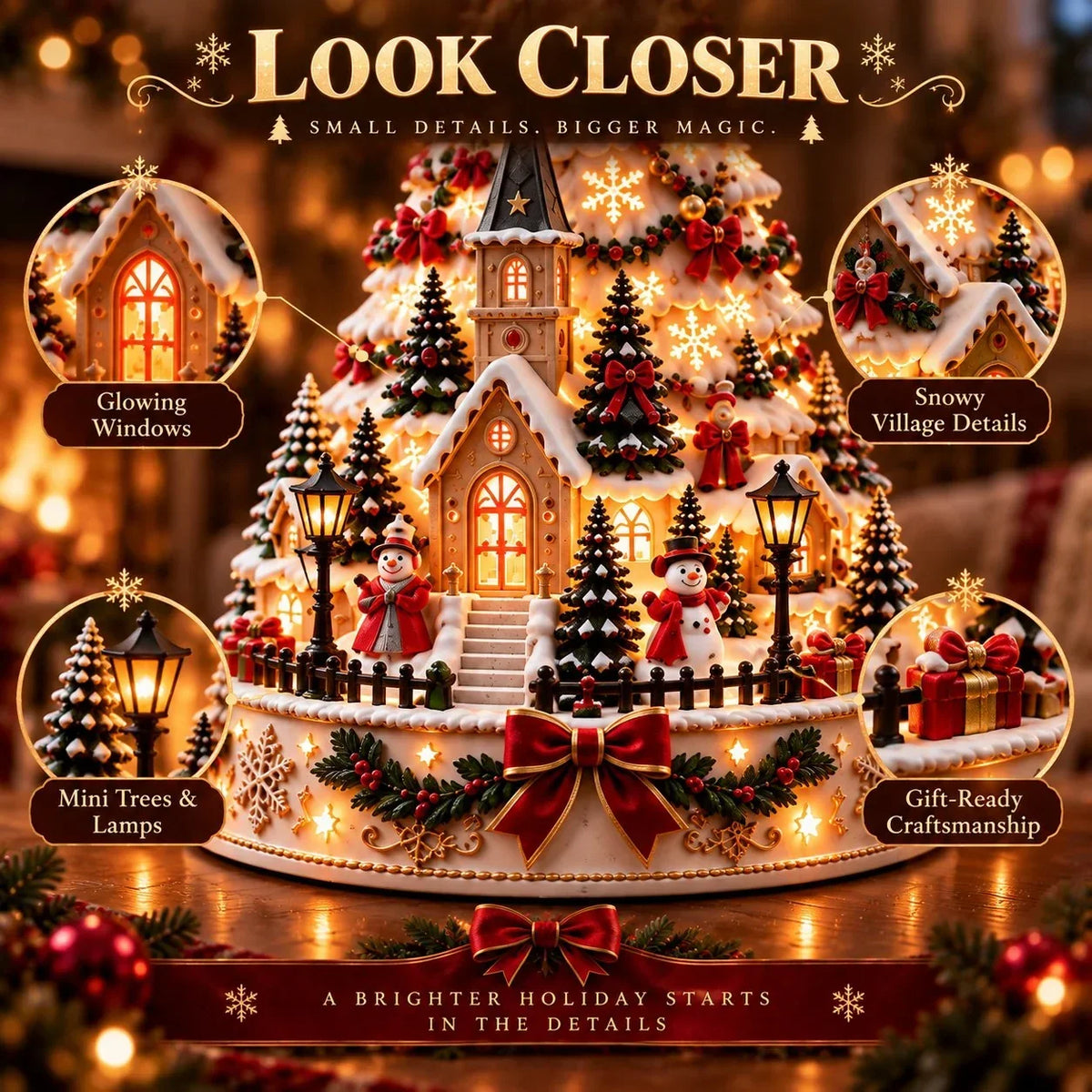 Christmas Village Decoration Illuminated Wall & Ceiling Projection