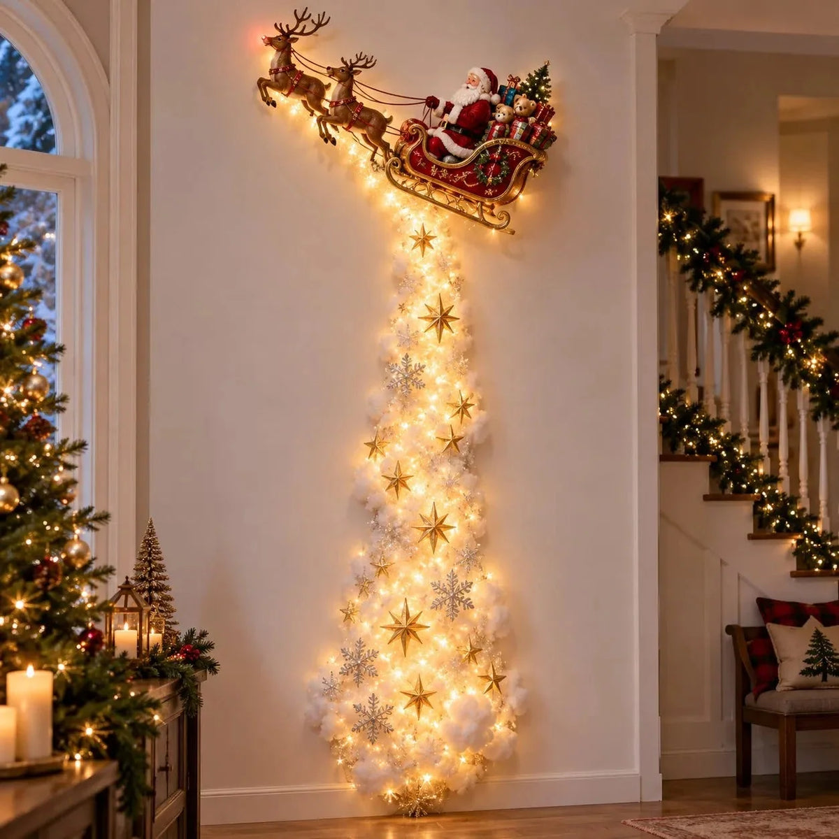 Christmas Wall Decor Illuminated Light Trail Five Designs