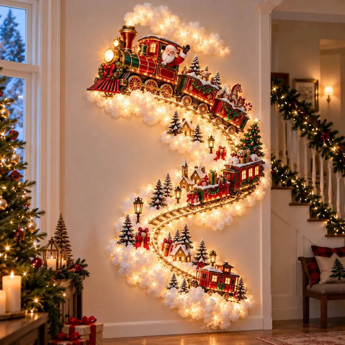 Christmas Wall Decor Illuminated Light Trail Five Designs