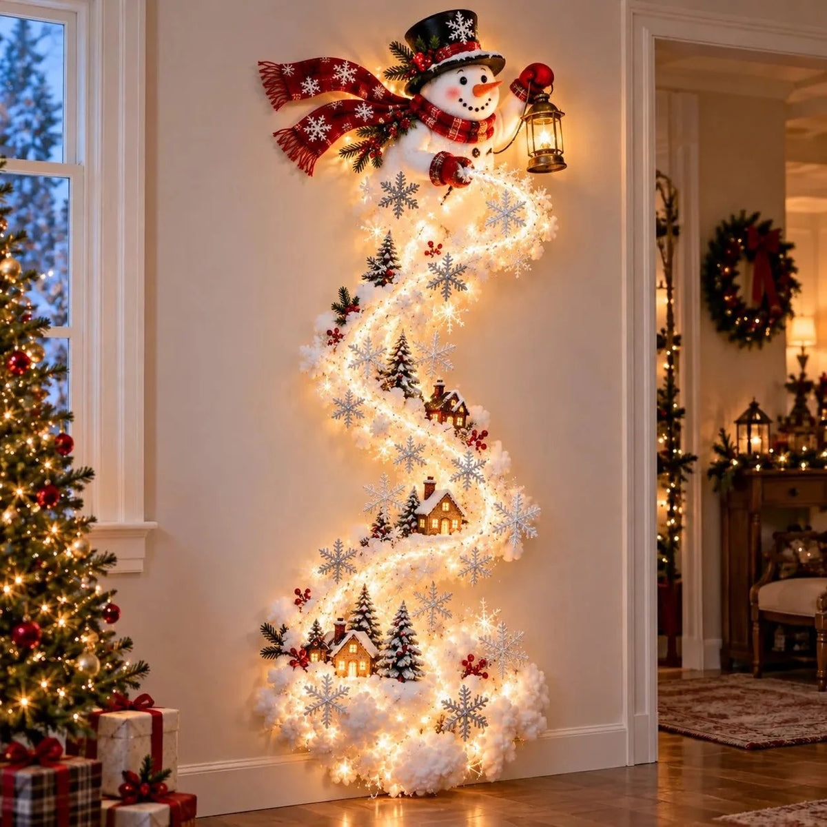 Christmas Wall Decor Illuminated Light Trail Five Designs