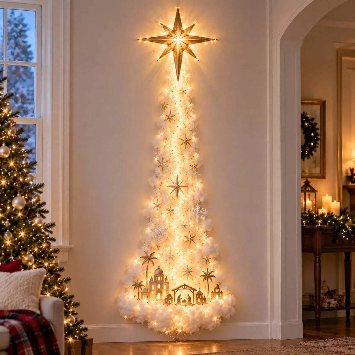Christmas Wall Decor Illuminated Light Trail Five Designs