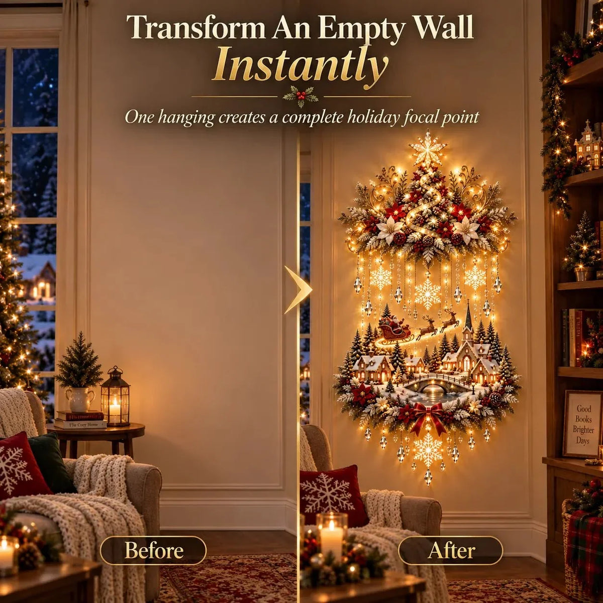 Christmas Wall Hanging Warm White LED Lights
