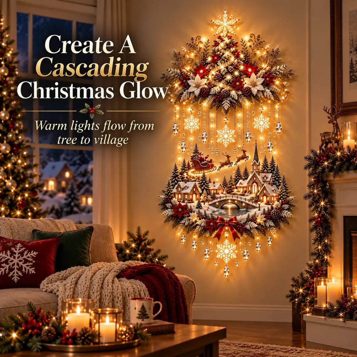 Christmas Wall Hanging Warm White LED Lights