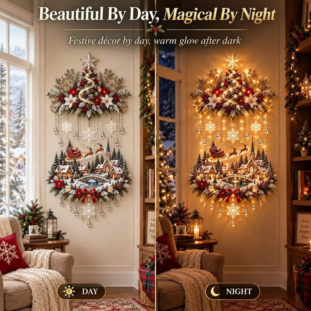 Christmas Wall Hanging Warm White LED Lights