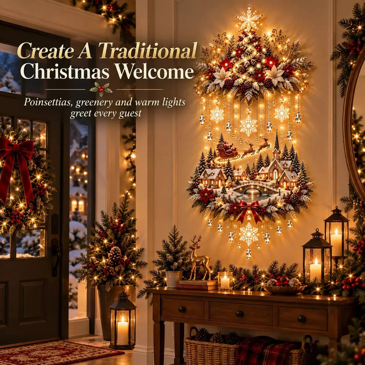 Christmas Wall Hanging Warm White LED Lights