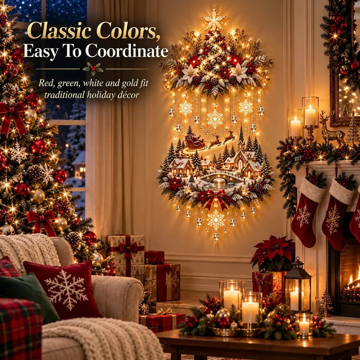 Christmas Wall Hanging Warm White LED Lights
