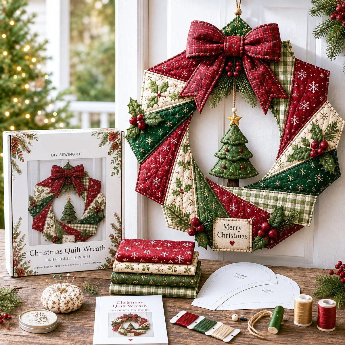Christmas Wreath DIY Fabric Craft Kit 9 Designs
