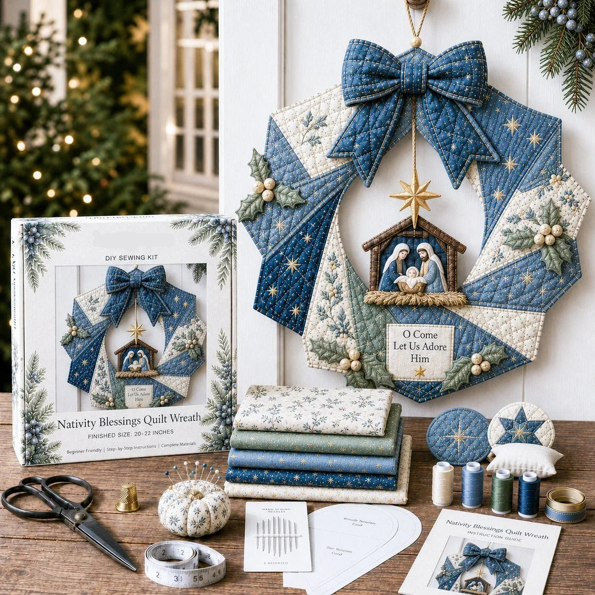 Christmas Wreath DIY Fabric Craft Kit 9 Designs