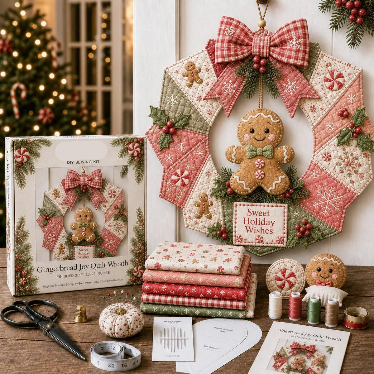Christmas Wreath DIY Fabric Craft Kit 9 Designs