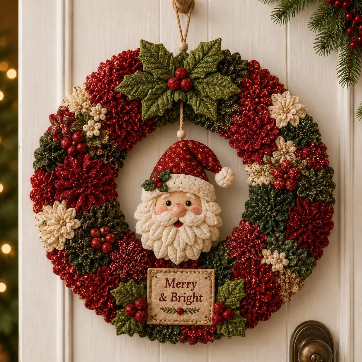 Christmas Wreath Kit No-Sew 3D Fabric Design