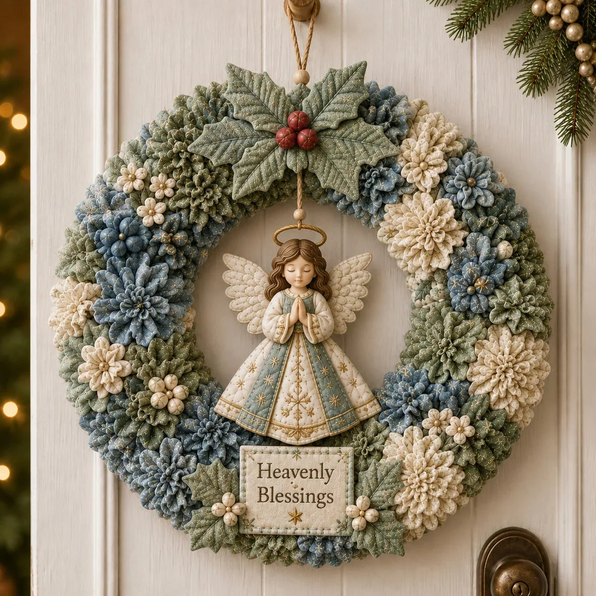 Christmas Wreath Kit No-Sew 3D Fabric Design