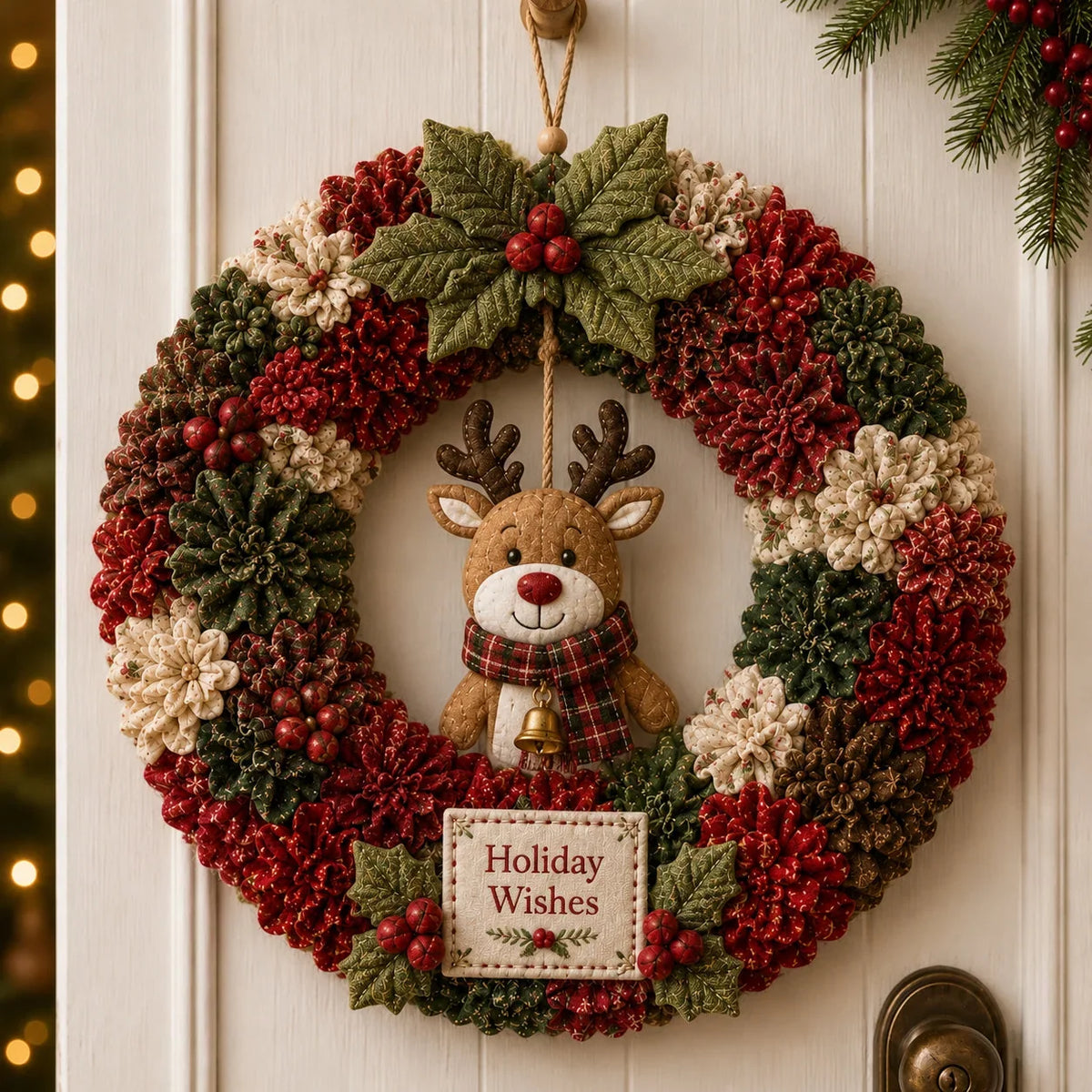 Christmas Wreath Kit No-Sew 3D Fabric Design