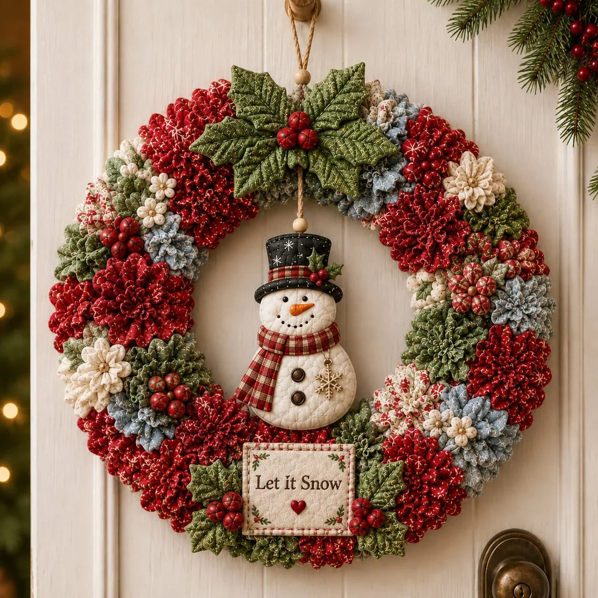 Christmas Wreath Kit No-Sew 3D Fabric Design