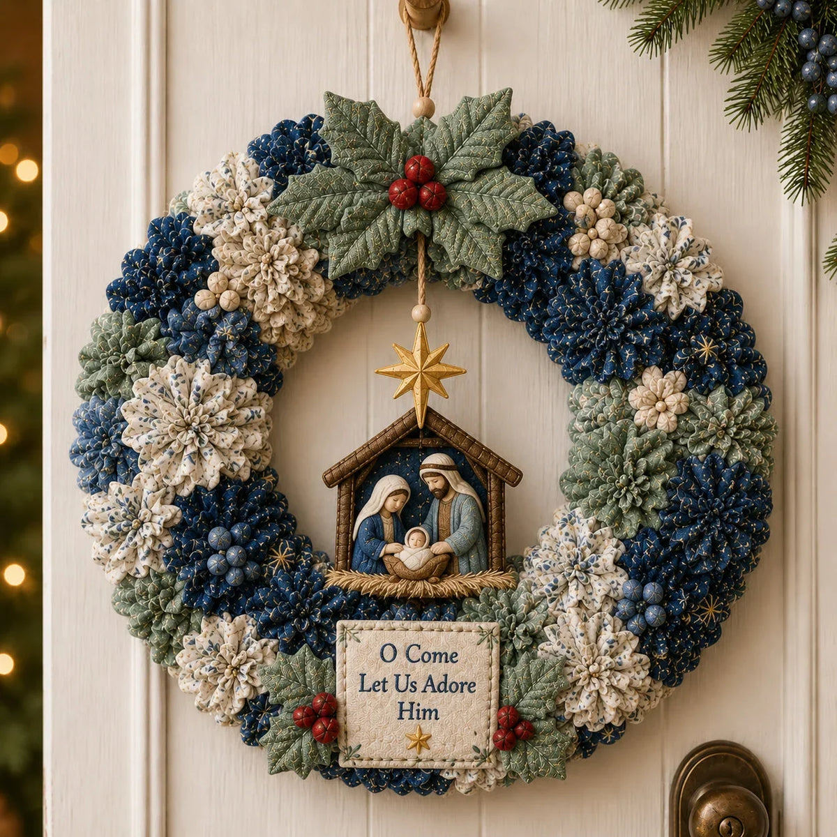 Christmas Wreath Kit No-Sew 3D Fabric Design